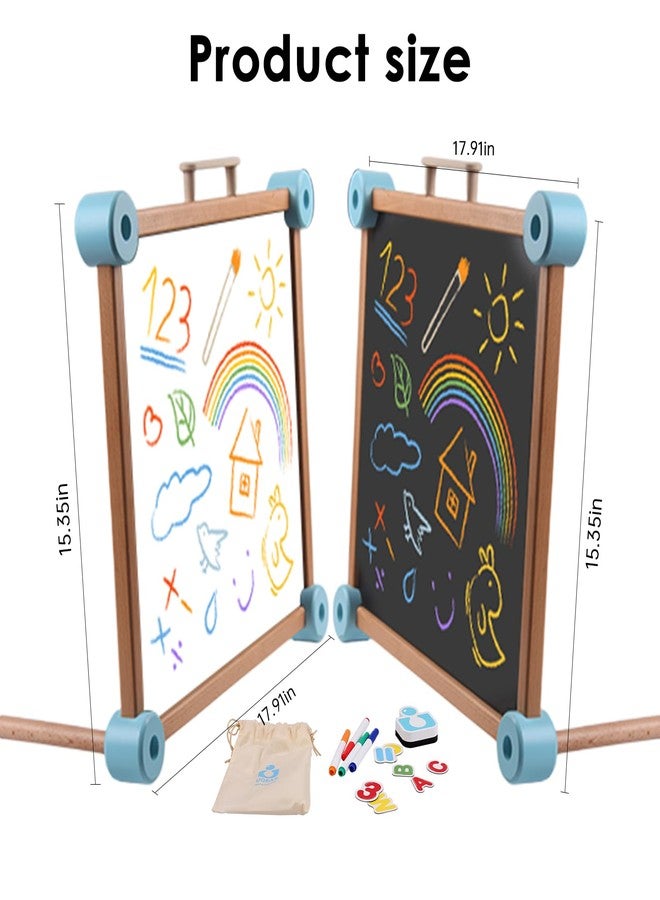 UDEAS Wooden Kids Art Easel, Double-Sided Tabletop Easel for Painting with Magnetic Letters Numbers and Pens, Magnetic Drawing Board for Toddlers for Boys and Girls 3+ - Image 5